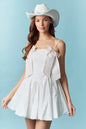 Sleeveless Front Bow Detail Bubble Hem Mini Dress