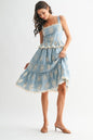 Floral Lace A-Line Midi Dress