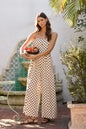 Polka Dot Smocking Tank Top Wide-Leg Jumpsuit